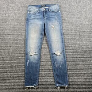 Judy Blue Jeans Women's 7x28 Blue Skinny Distressed Raw Hem